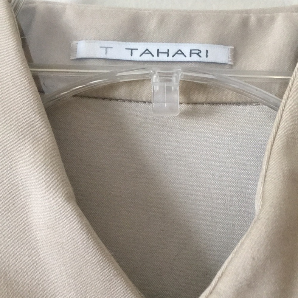 Tahari sleeveless shirt dress in khaki - Picture 3 of 7